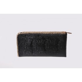 Crocodile Detail Zip Chain Purse