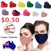 KN95 Plain Color Washable Cotton Mask with 2 Filter