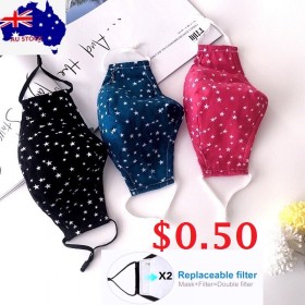 KN95 Adult Washable Cotton Mask - Star (#28 - #30) with 2 Filter