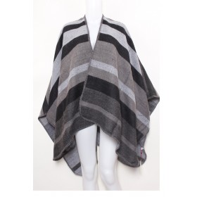 U Shape Poncho with Stripe