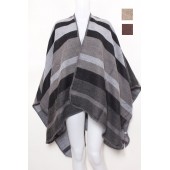 U Shape Poncho with Stripe