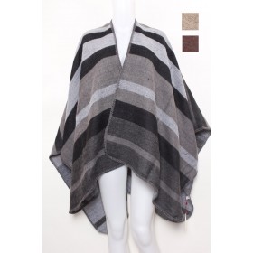 U Shape Poncho with Stripe