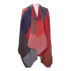 U Shape Square Print Poncho - 5 per pack - $3.00 ea