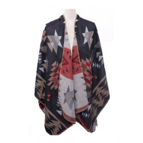 U Shape Triangle Print Poncho - 5 per pack - 5 per pack - $3.00 ea