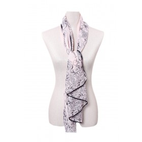 Black Piping Silky Long Scarf 12 - 10 per pack - $1.50 ea