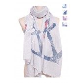 Cotton Scarf Anchor Print