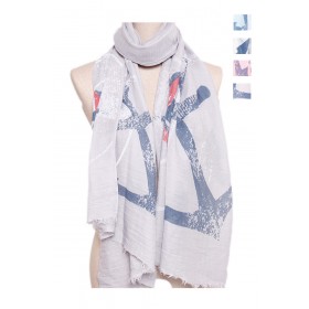 Cotton Scarf Anchor Print