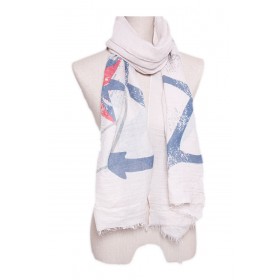 Cotton Scarf Anchor Print