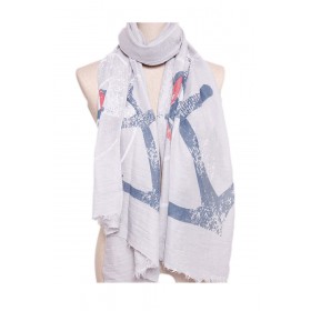 Cotton Scarf Anchor Print