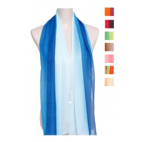 Two Tone Silky Long Scarf