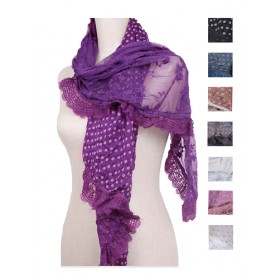 Knitted Fashion Lace Scarf - 10 per pack - $1.00 ea